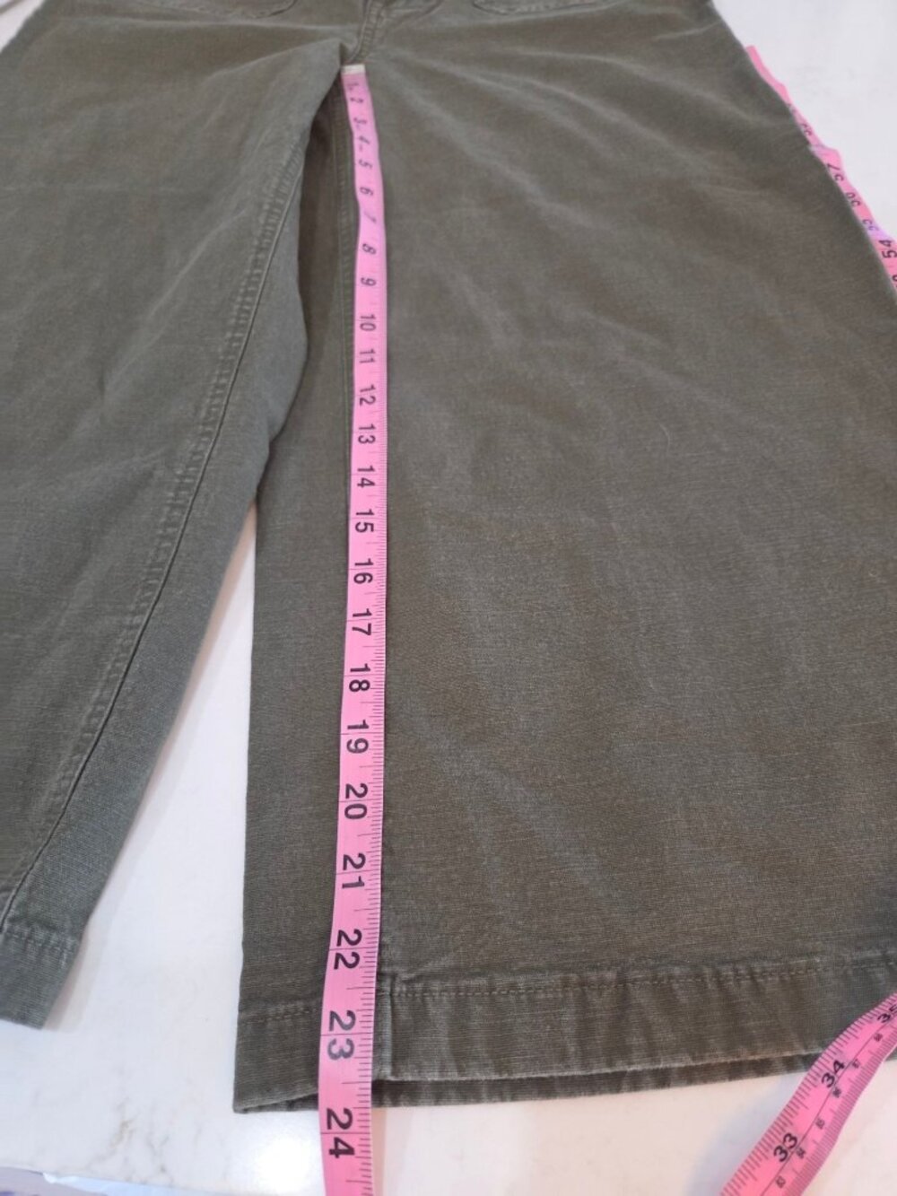 J.Crew Point Sur Wide Leg Crop Pants Sz 31 Olive Green Gorpcore Utility Boho EUC - Picture 9 of 12